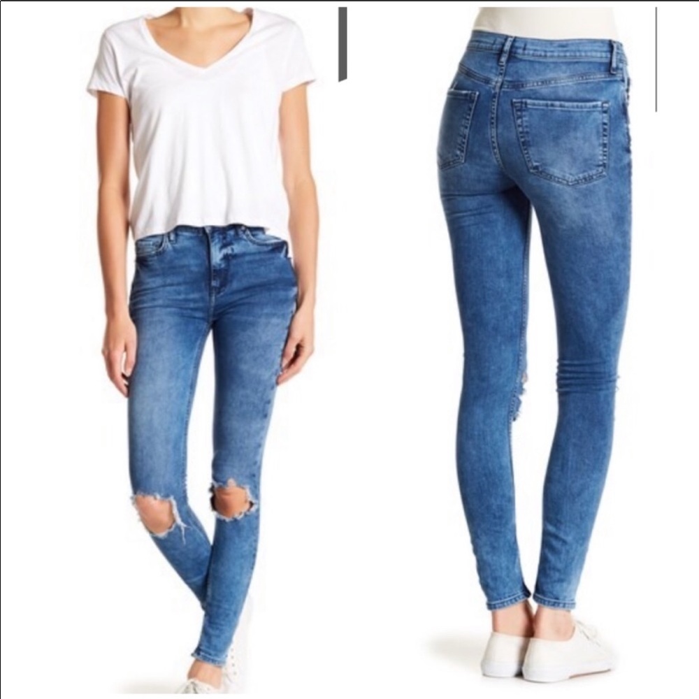 Free People NWT Busted Knee Skinny Jeans 30L